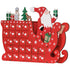 4goodz Adventskalender 2025 Kerstman met Slee - 24 laden - Herbruikbaar -22x8x36 cm - Rood