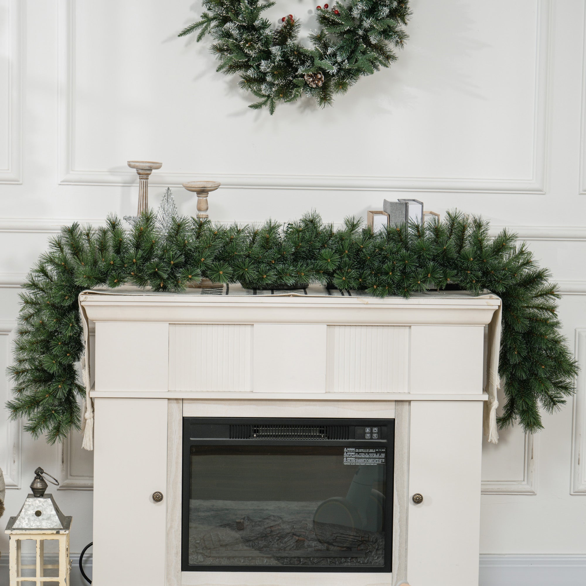 Homcom Guirlande Frosted kerstslinger 180 cm met 160 takpunten - Groen