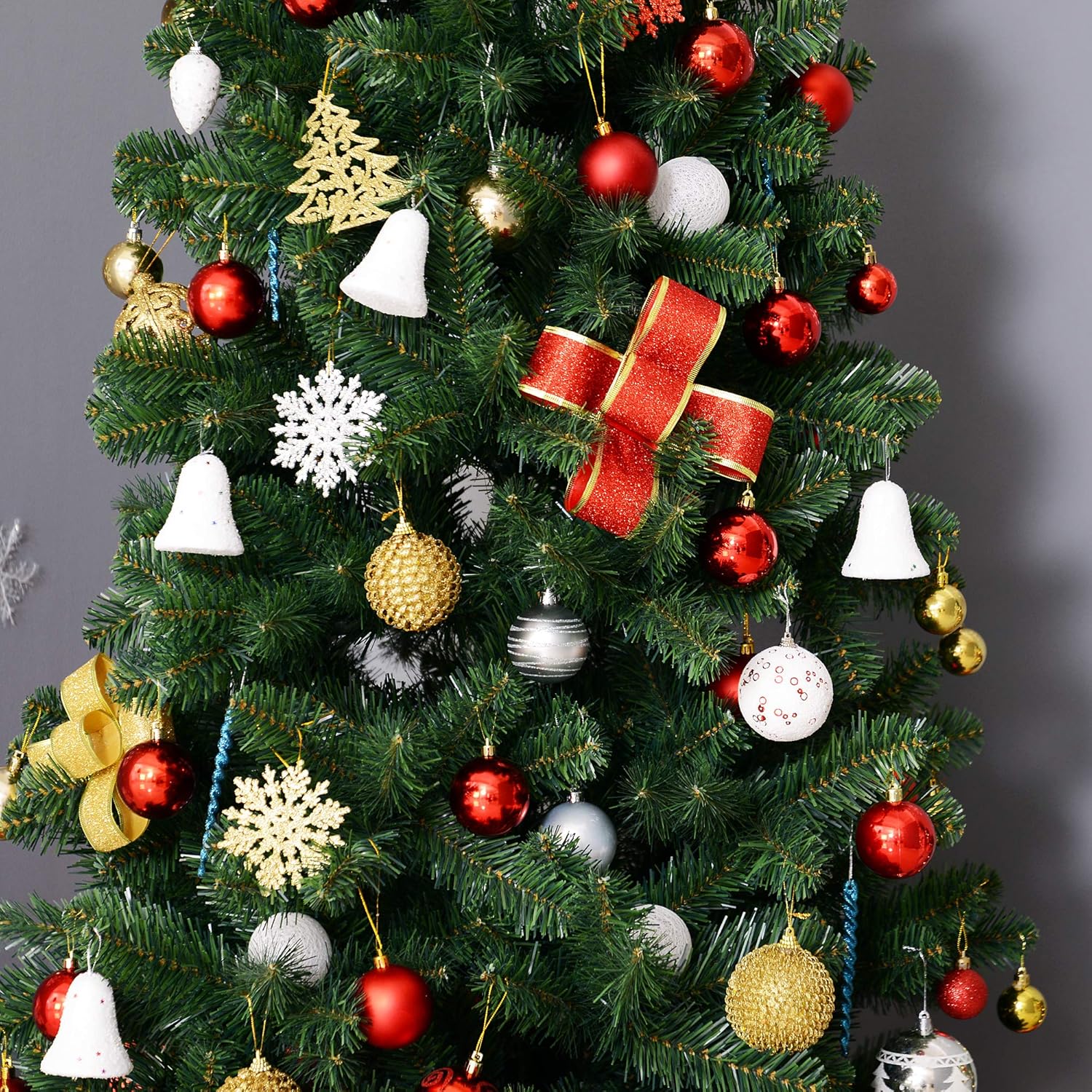 Homcom Kunstkerstboom Smal met metalen standaard - 210 cm - Ø81 cm