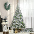 Homcom Kunstkerstboom met Sneeuweffect Scharnierconstructie Ø105 x 180H cm - Groen/Wit