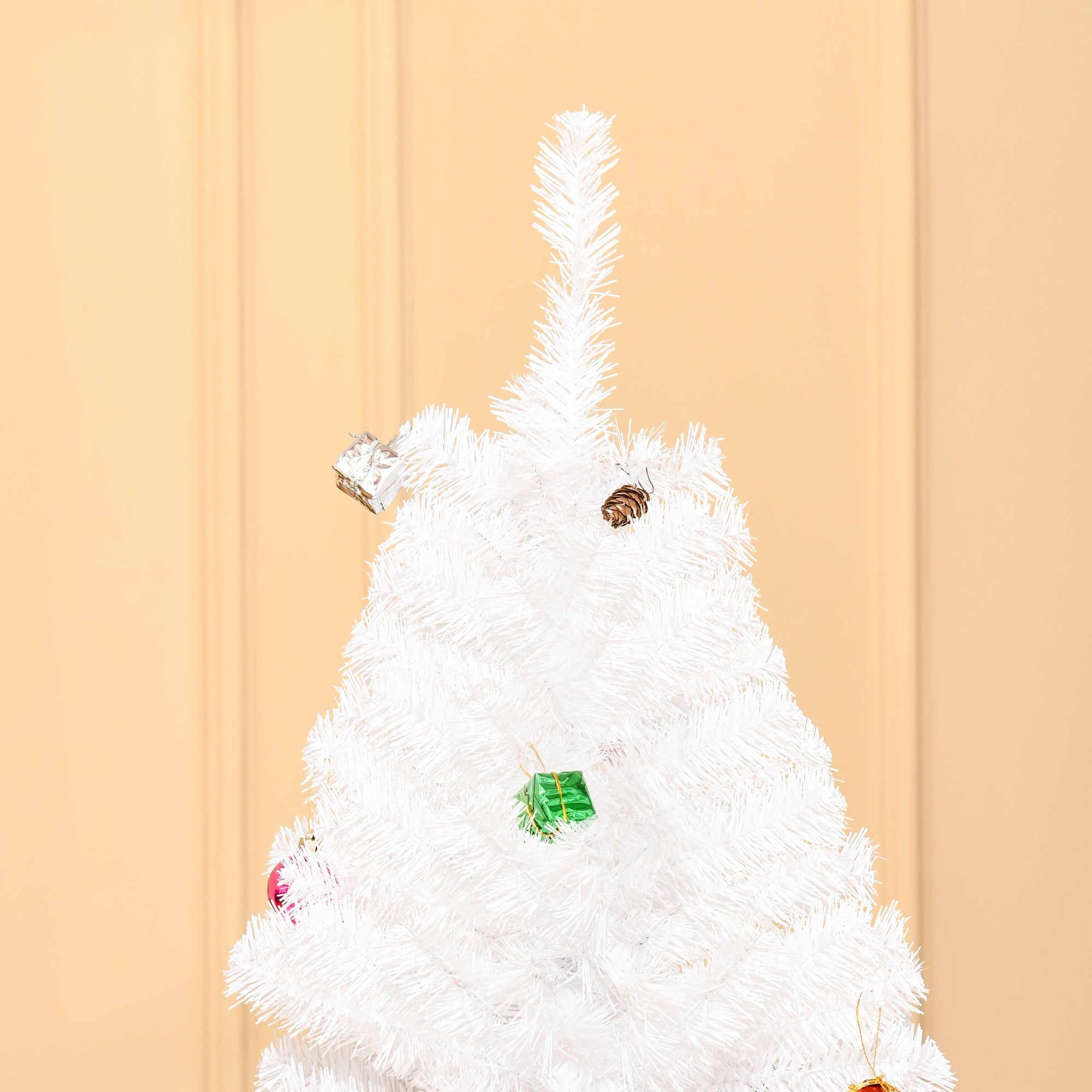 Witte Kunstkerstboom Kant-en-Klaar met decoratie Ø105cm - 180 cm - Wit