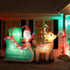Kerstman met Slee & Rendier opblaasbaar - LED-verlichting - 210x80x140 cm