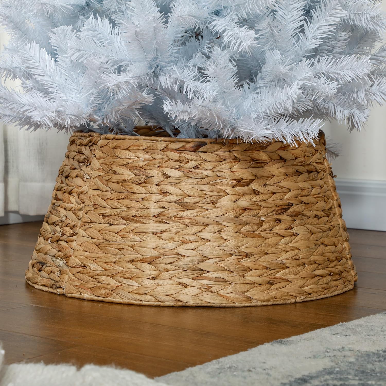Homcom Kerstboommand - Kerstboomrok van natuurlijke Zeegrass - Ø 60 cm - Kerstboomring