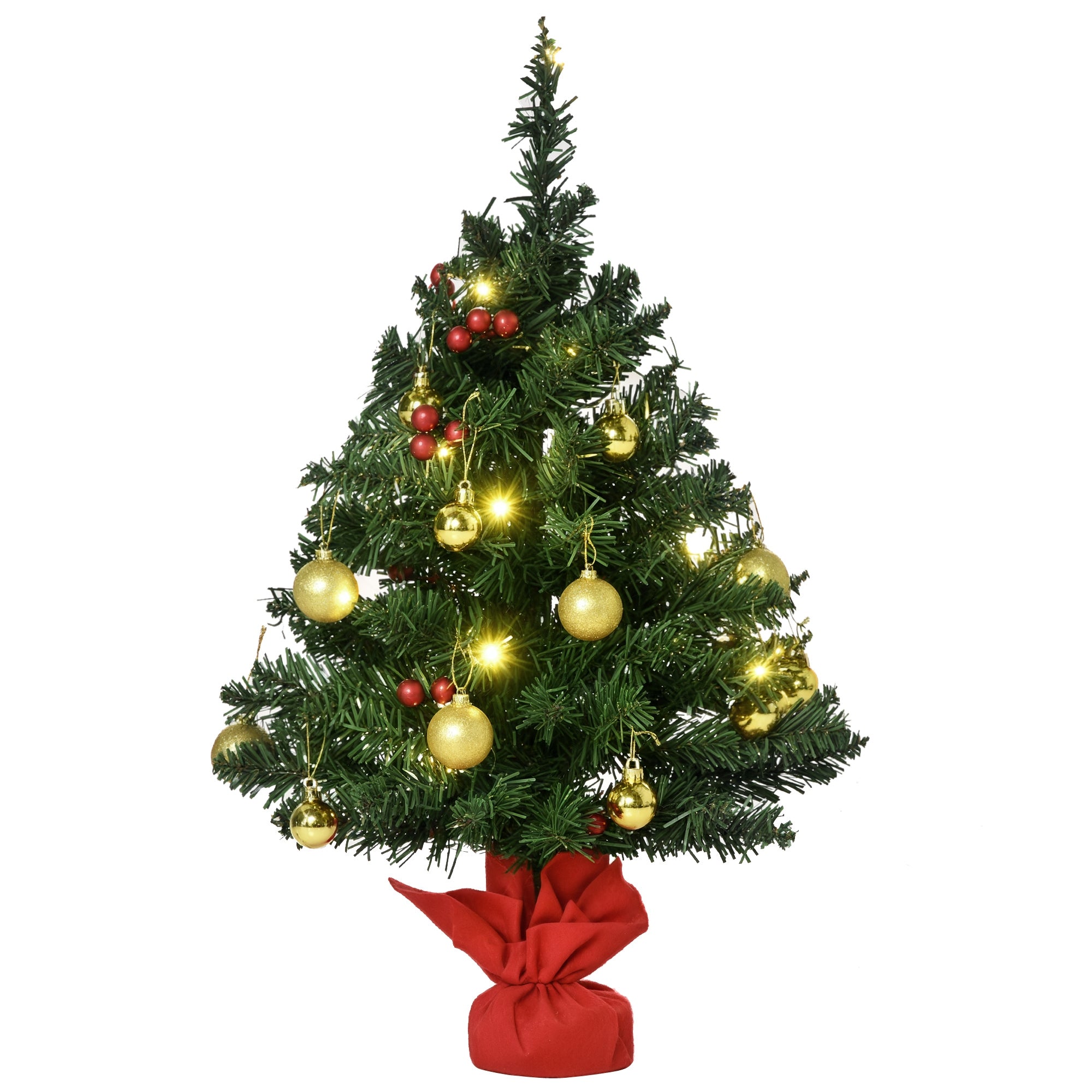 Mini Kerstboom incl. kerstballen en LED-verlichting 60 cm