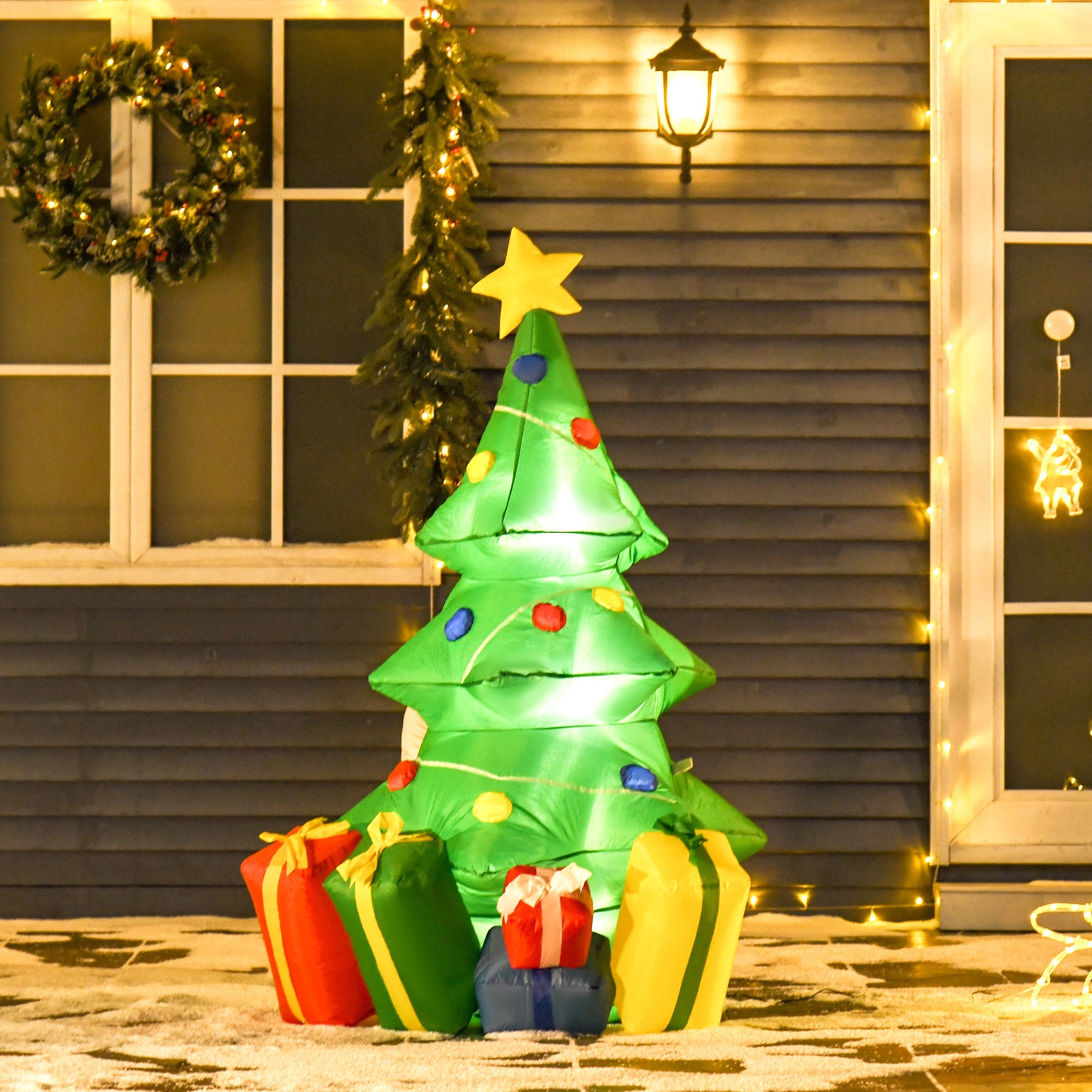 4goodz Opblaasbare Kerstboom 150 cm met LED Verlichting