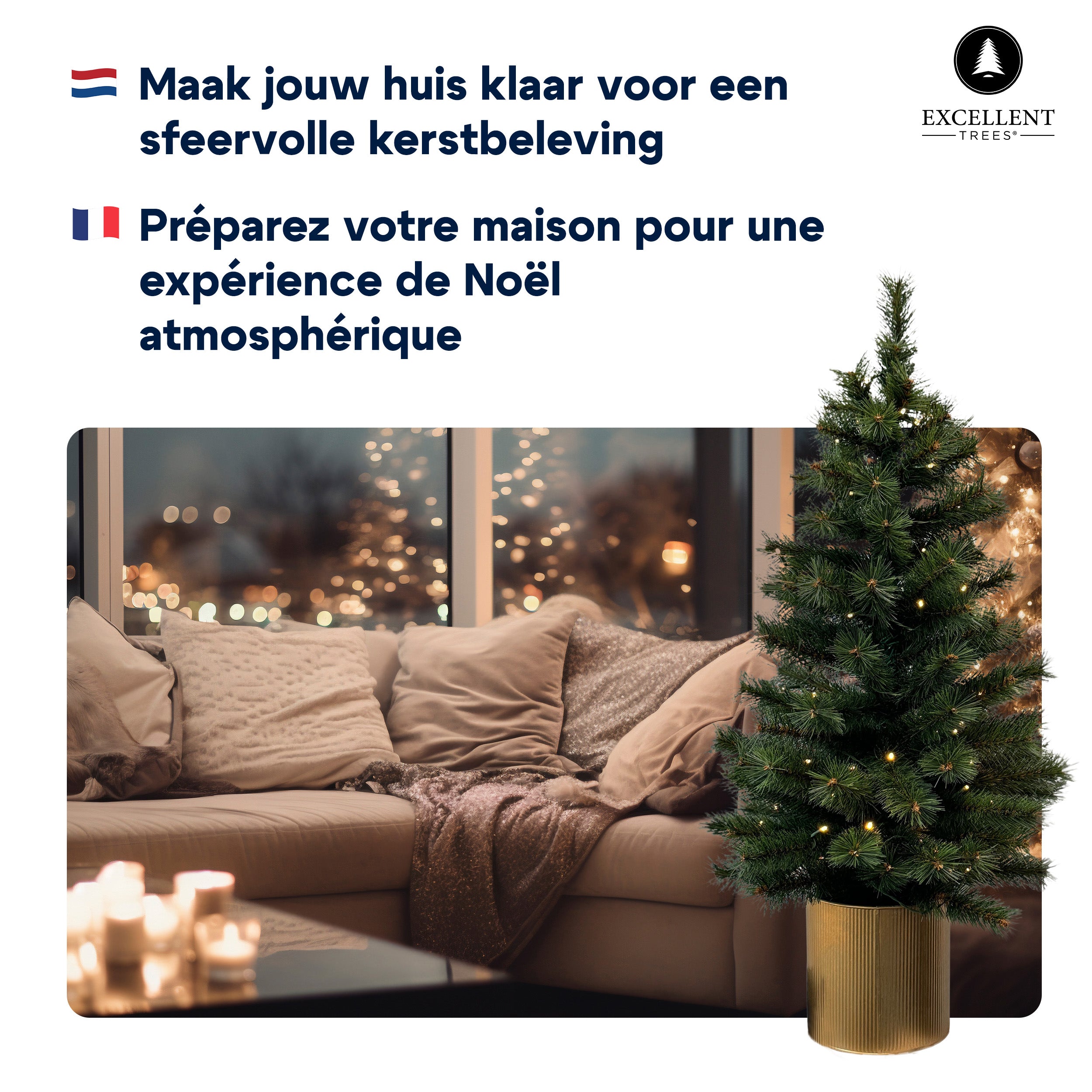 Excellent Trees® Husby Kerstboom 90 cm - Pot - 80 LED op Batterijen