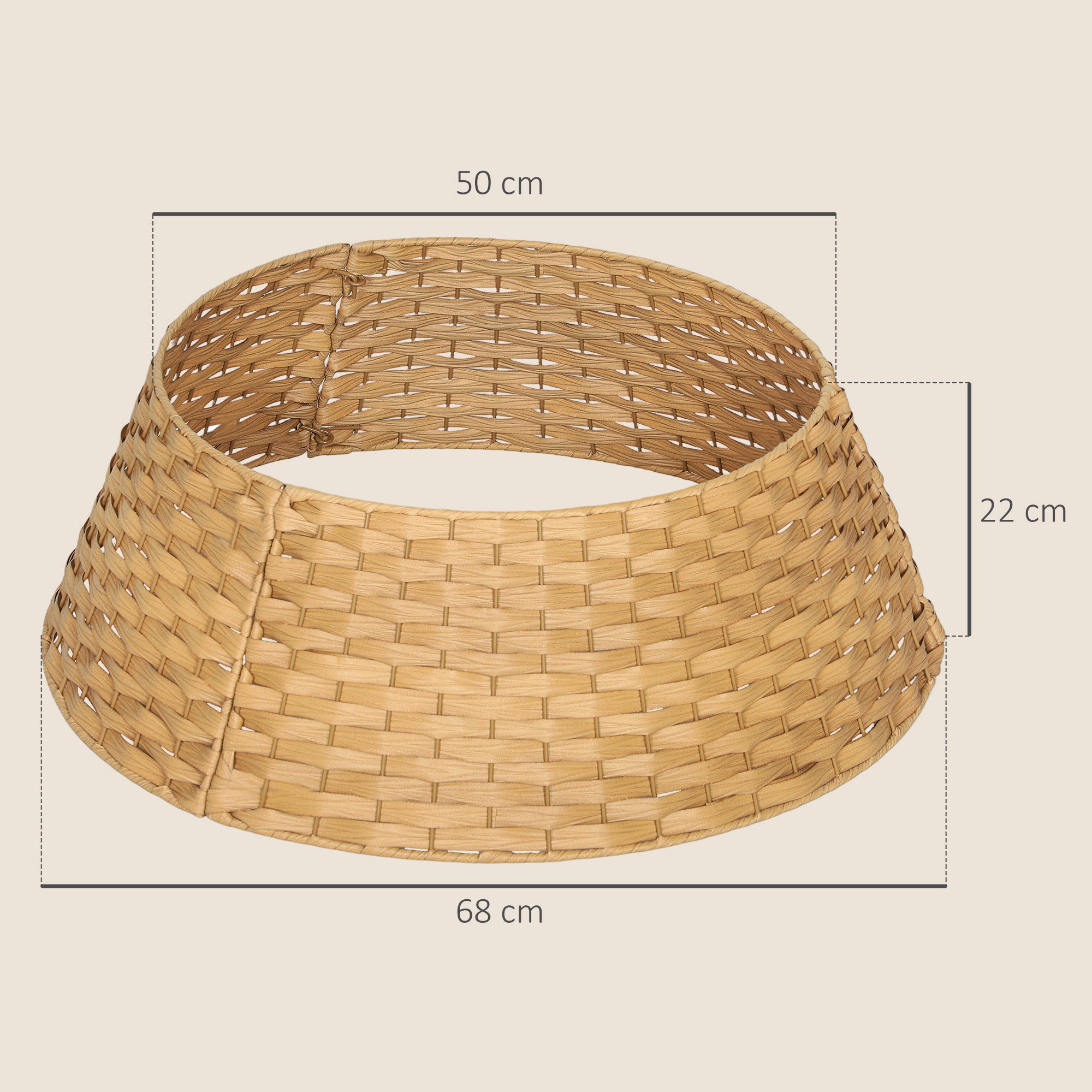 Homcom Kerstboommand - Kerstboomrok van natuurlijke Zeegrass - Ø 68 cm - Kerstboomring