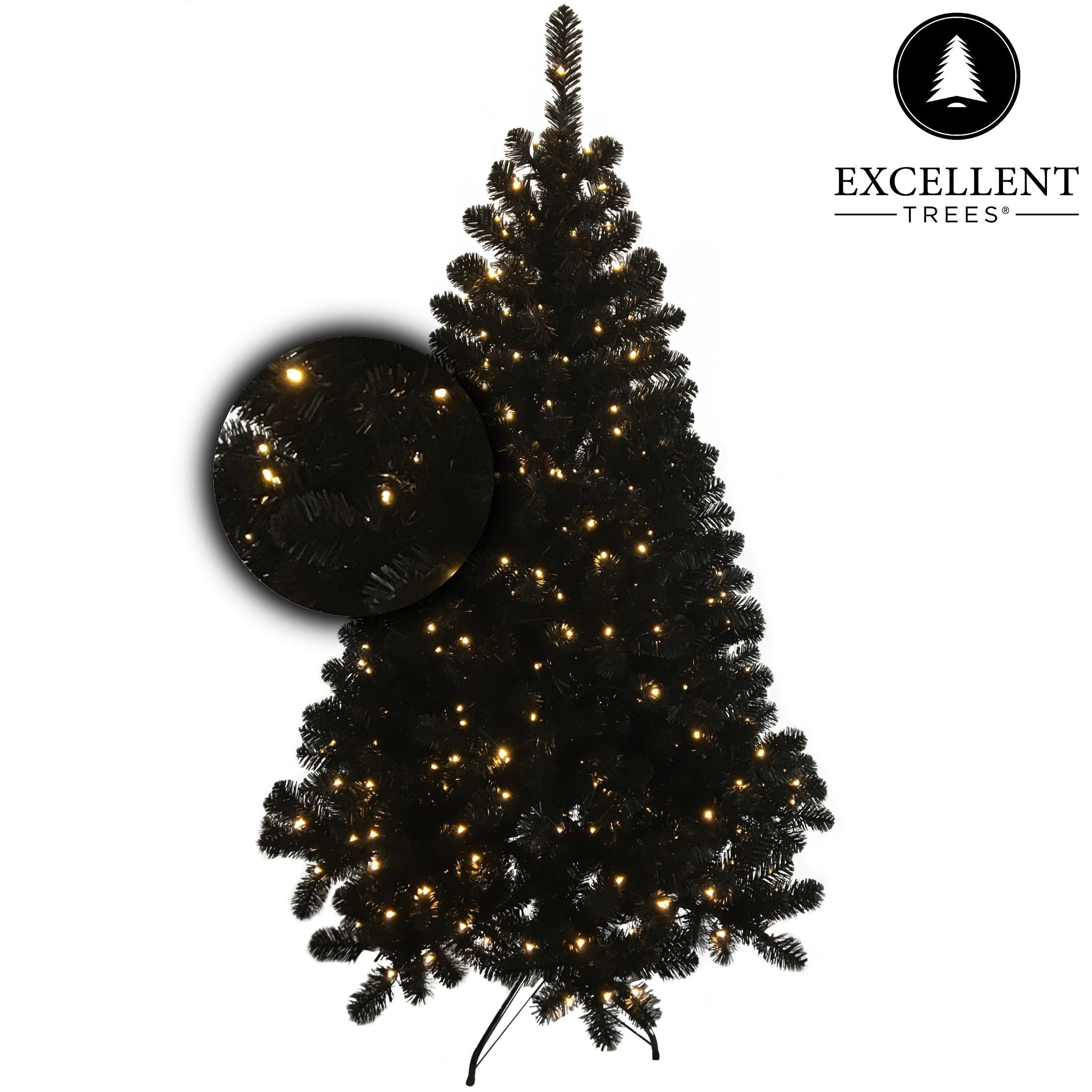 Excellent Trees® Stavanger Black 180 cm Zwarte Kerstboom met Verlichting  - nu met Opbergtas t.w.v. € 27.50