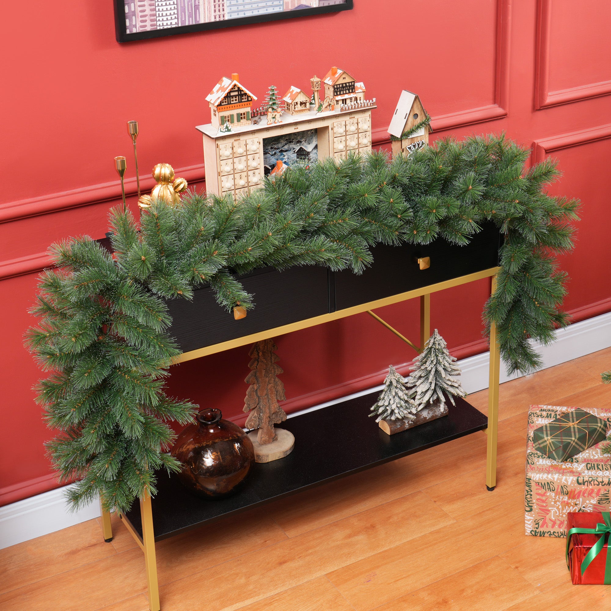 4goodz Guirlande Frosted kerstslinger 180 cm met 160 takpunten - Groen