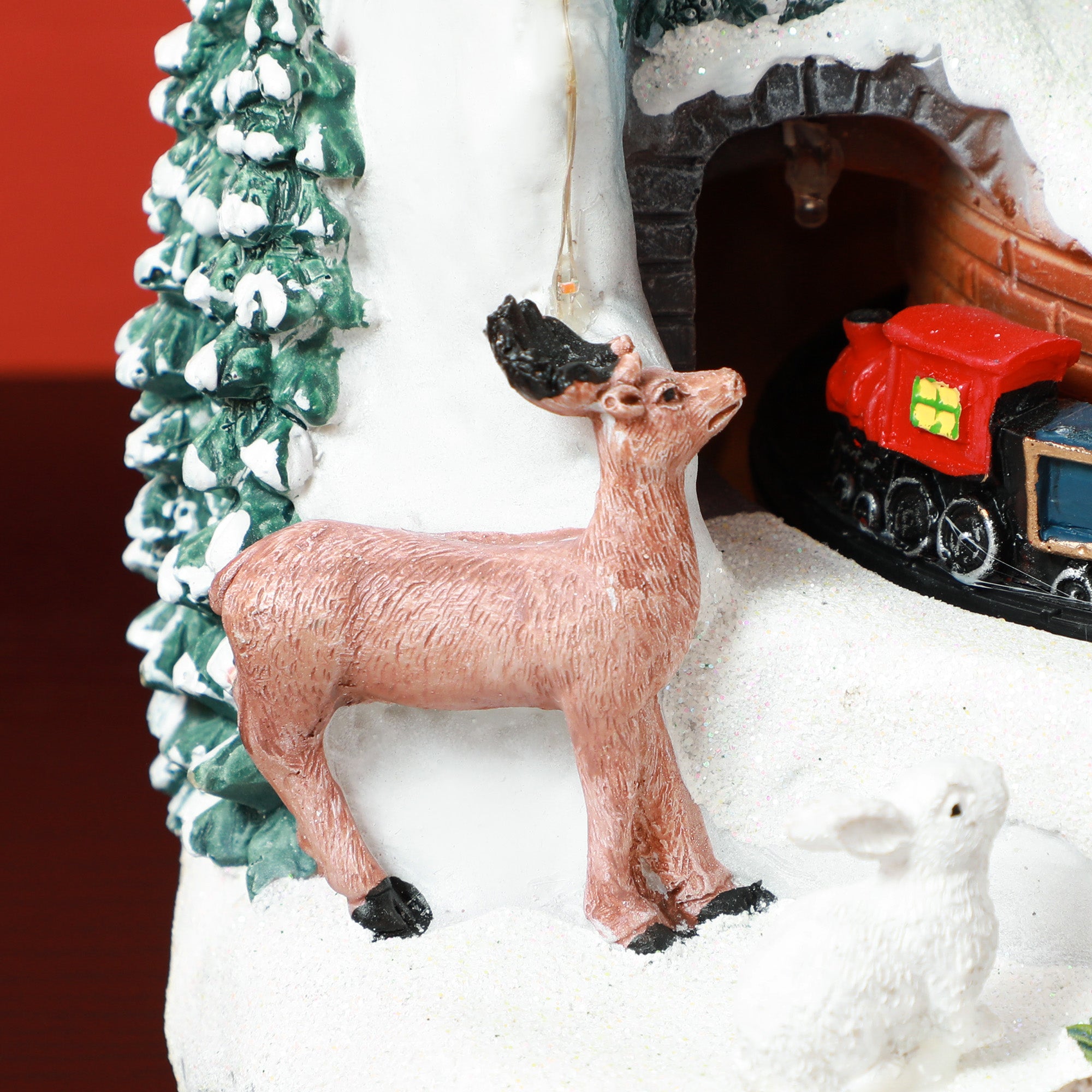 4goodz Kerstdorp in Sneeuwpopvorm met Rijdende Trein - LED-verlichting en Muziek