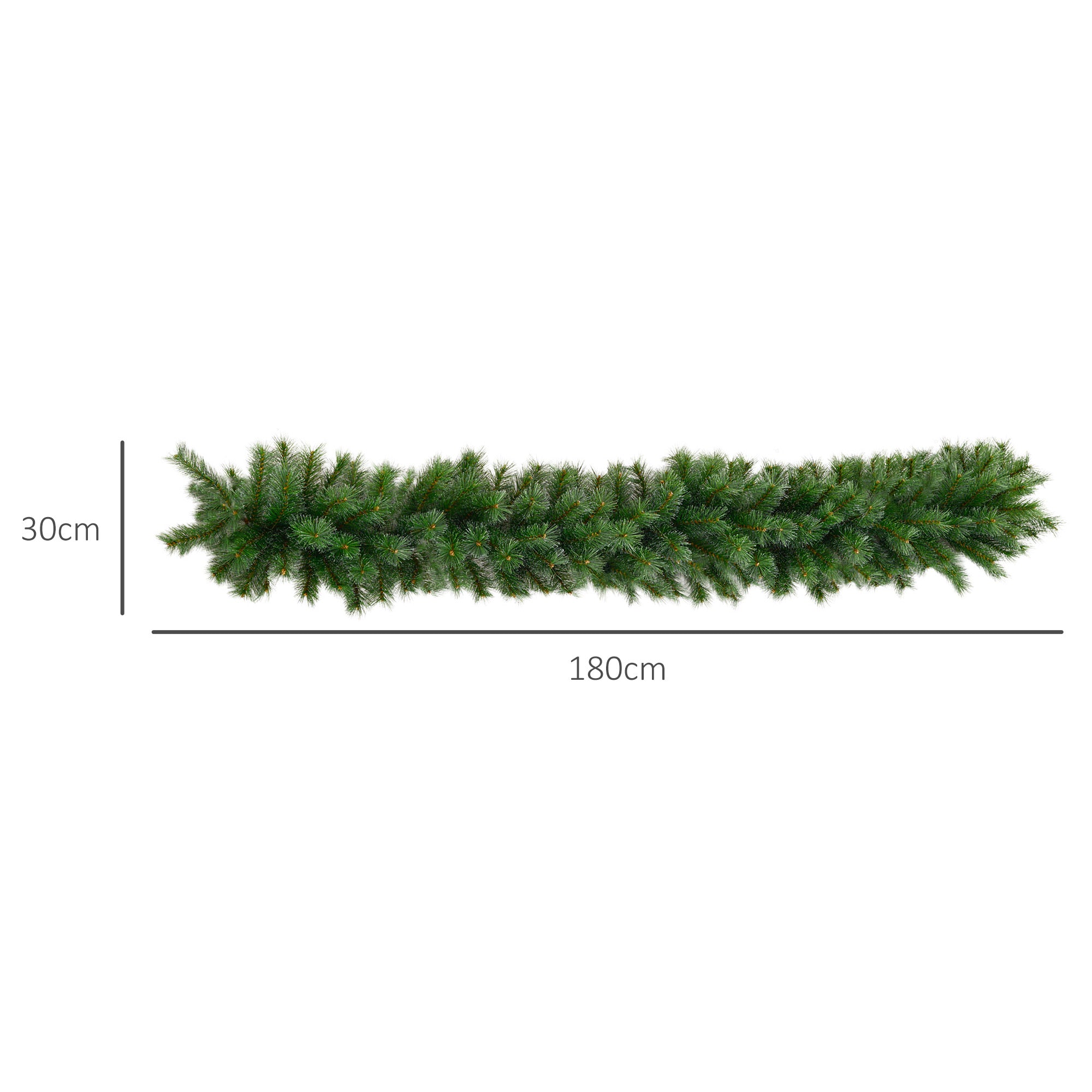 Homcom Guirlande Frosted kerstslinger 180 cm met 160 takpunten - Groen
