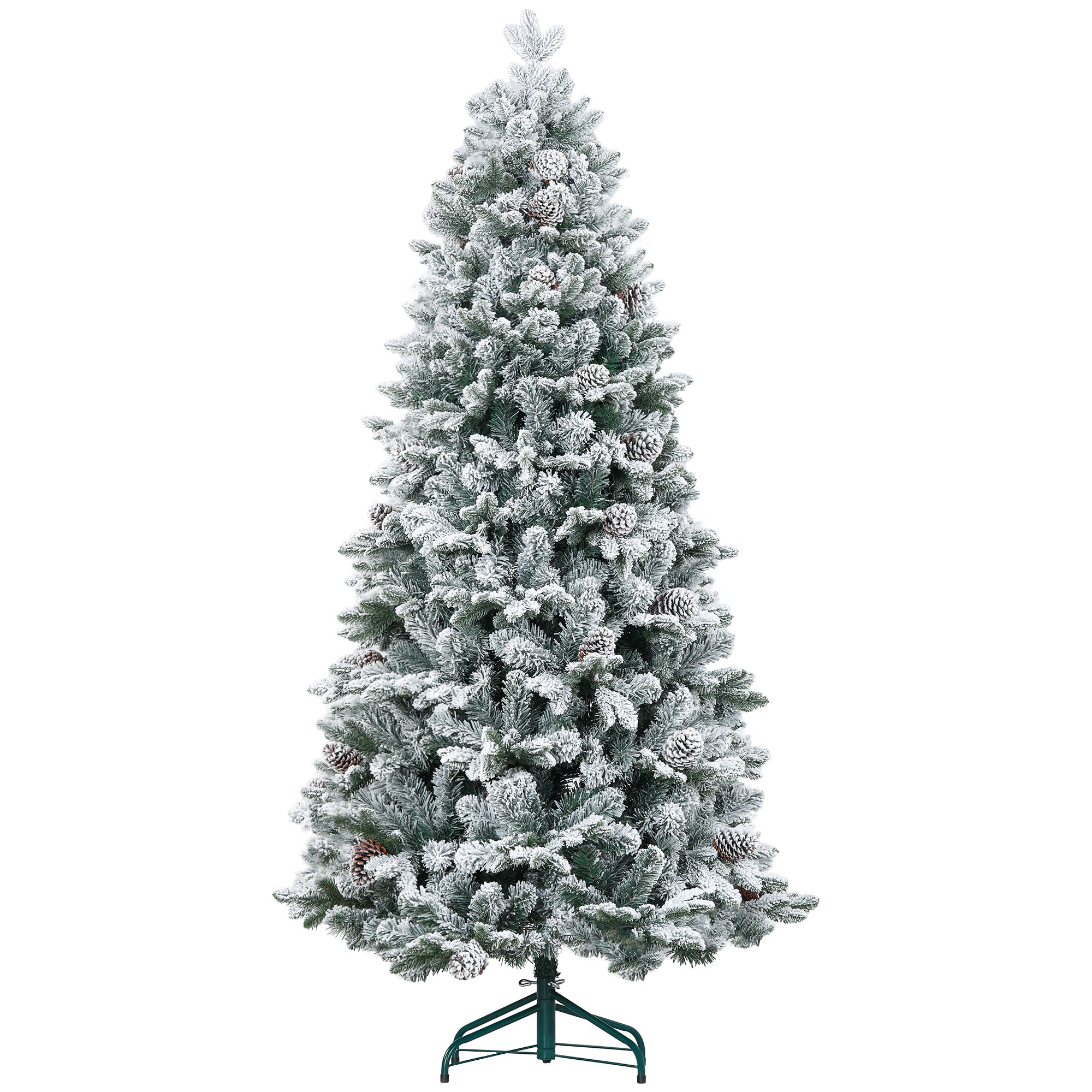 Homcom Kunstkerstboom met Sneeuw & Dennenappels Ø97 x 180 cm