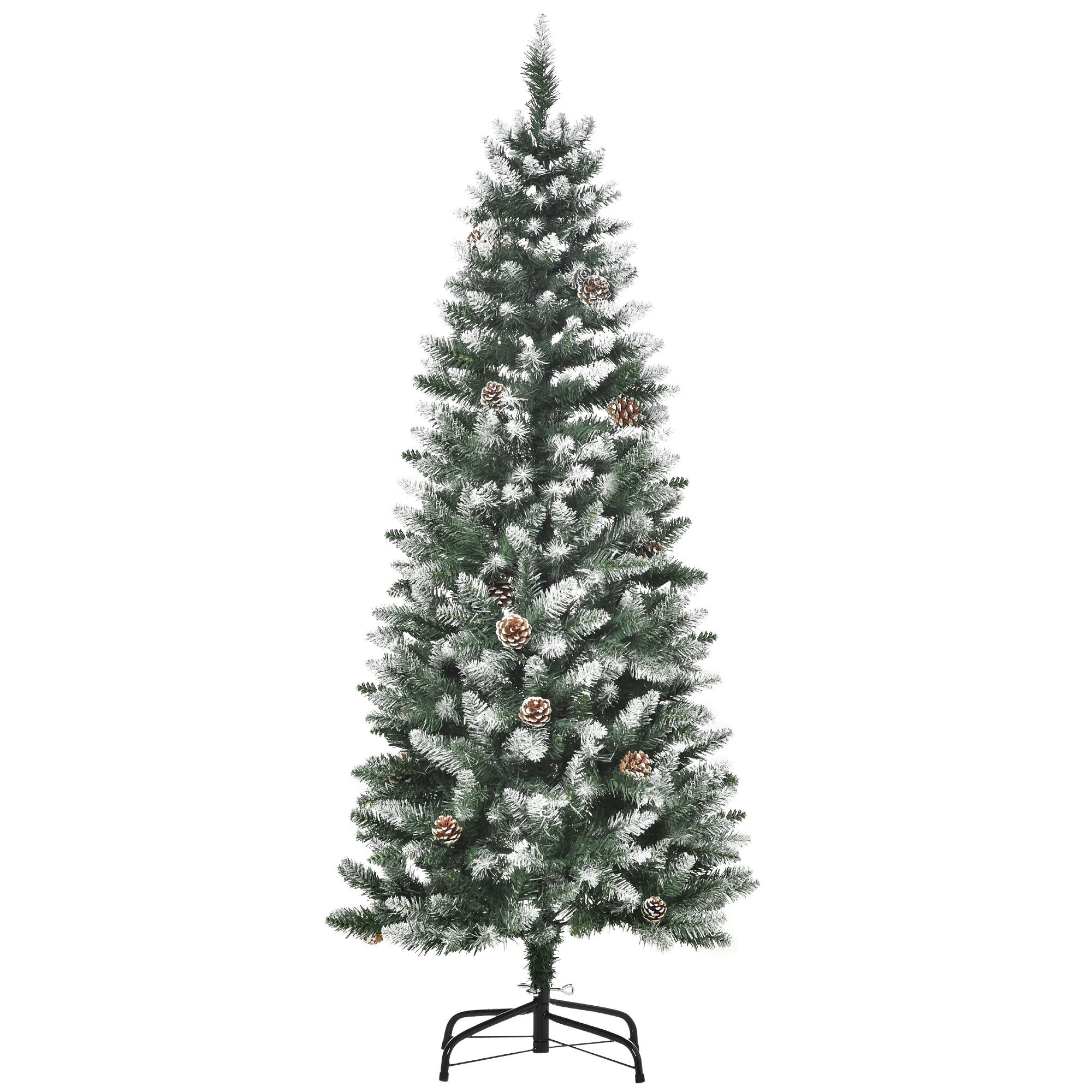 HOMCOM Kunstkerstboom met dennenappels en sneeuw 180 cm - Ø75 cm