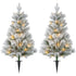 Set van 2 Homcom Kerstbomen met LED verlichting - met prikpen 107 cm