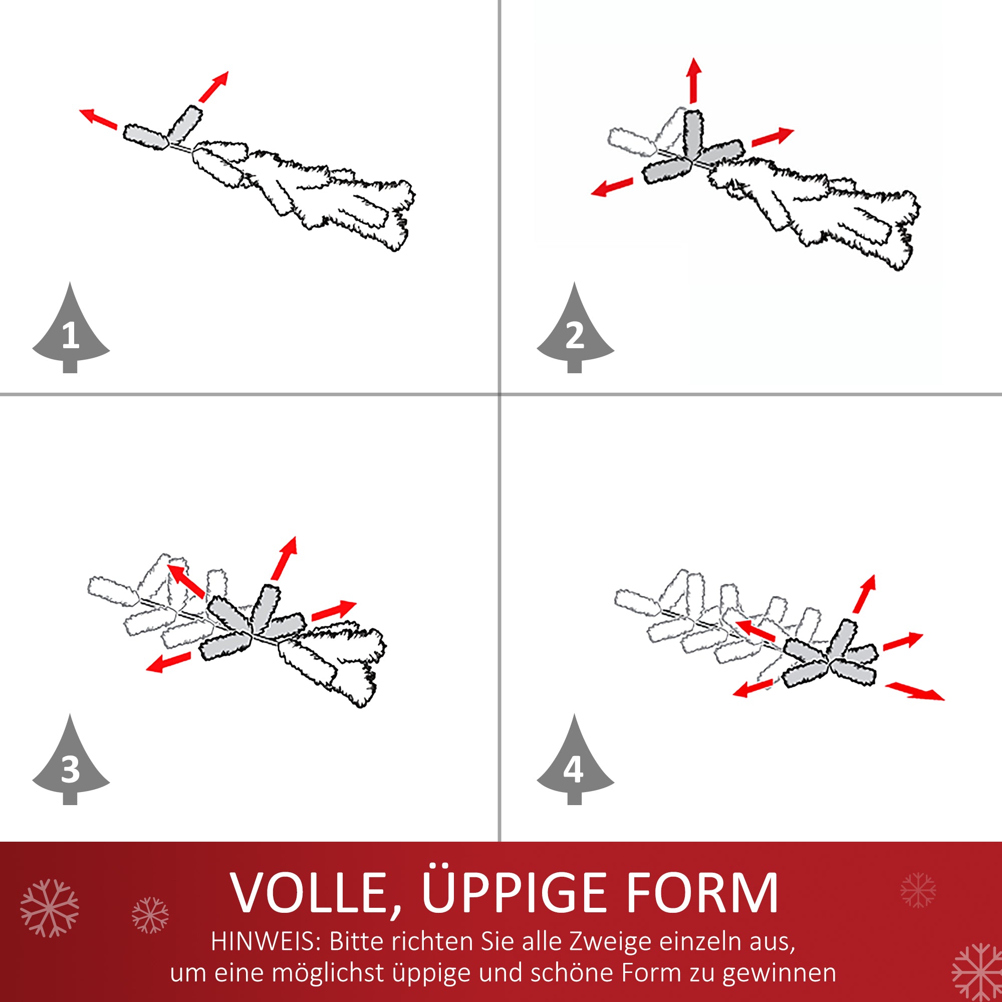 Mini Kerstboom incl. kerstballen en LED-verlichting 60 cm