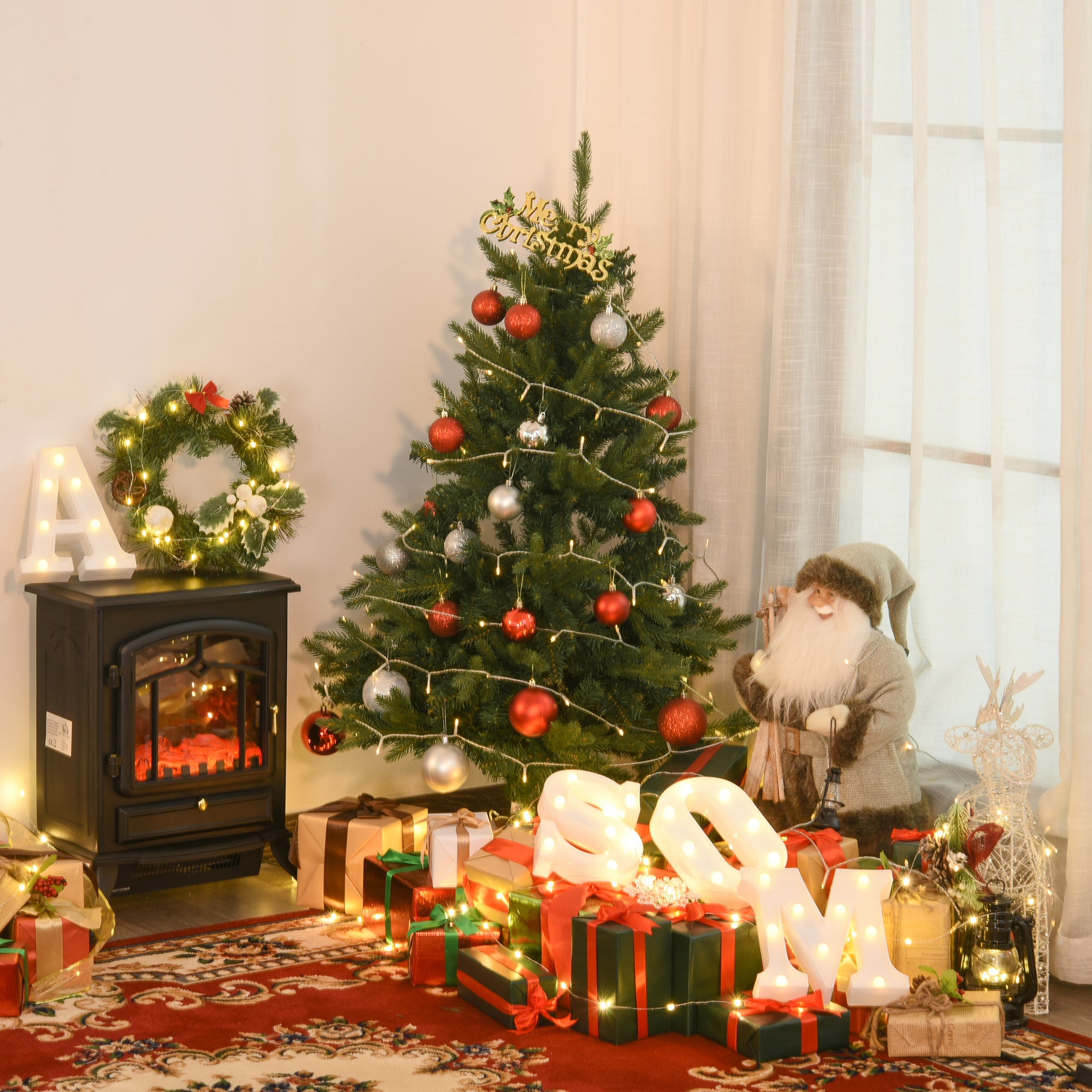 Homcom Kerstboom 120 cm met standaard - Ø85 x 120 cm
