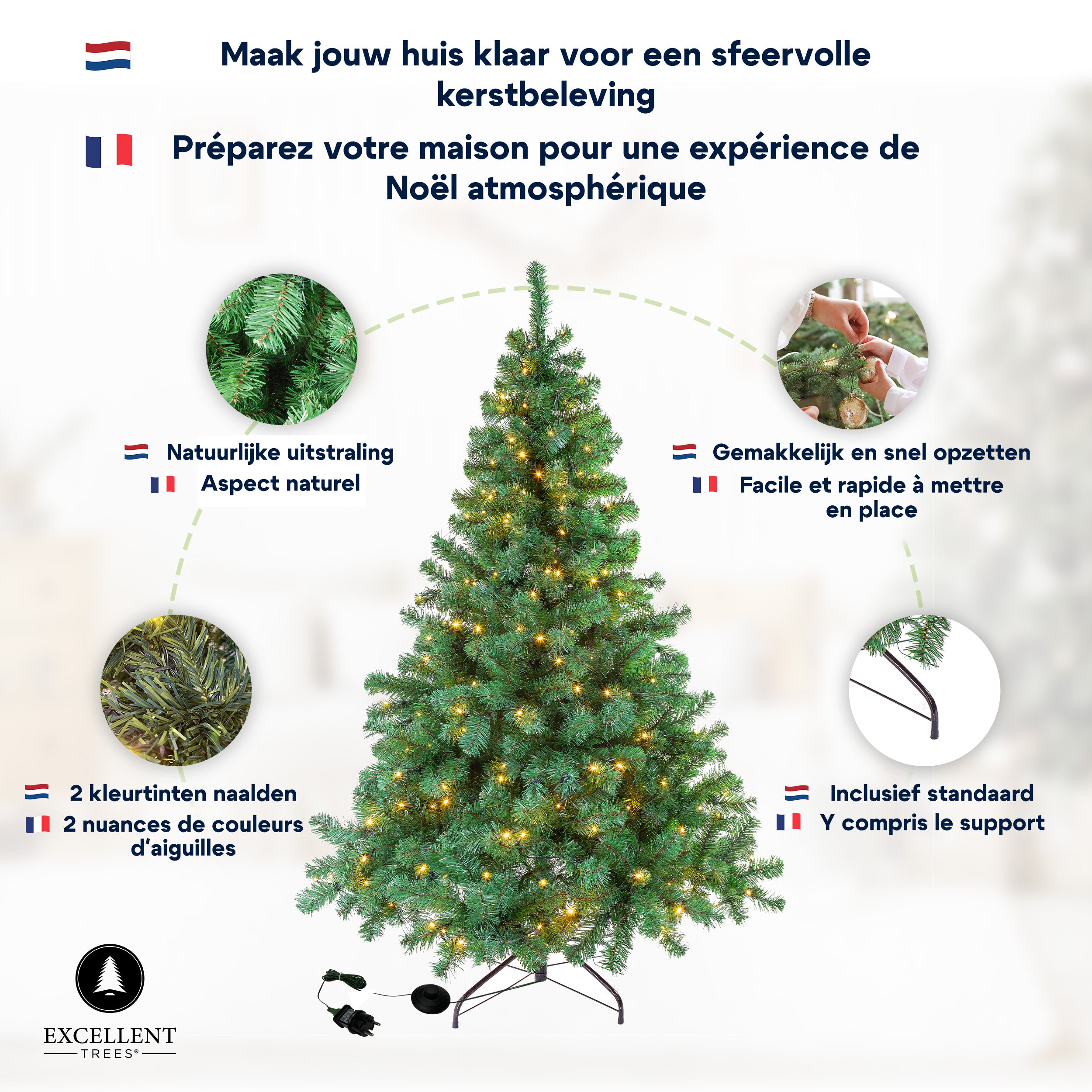 Excellent Trees® Kerstboom LED Stavanger Green 210 cm met verlichting - nu met Opbergtas t.w.v. € 27.95