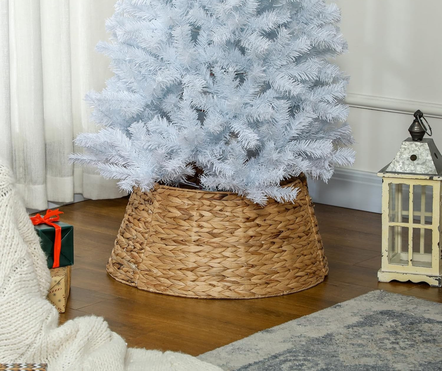 Homcom Kerstboommand - Kerstboomrok van natuurlijke Zeegrass - Ø 60 cm - Kerstboomring