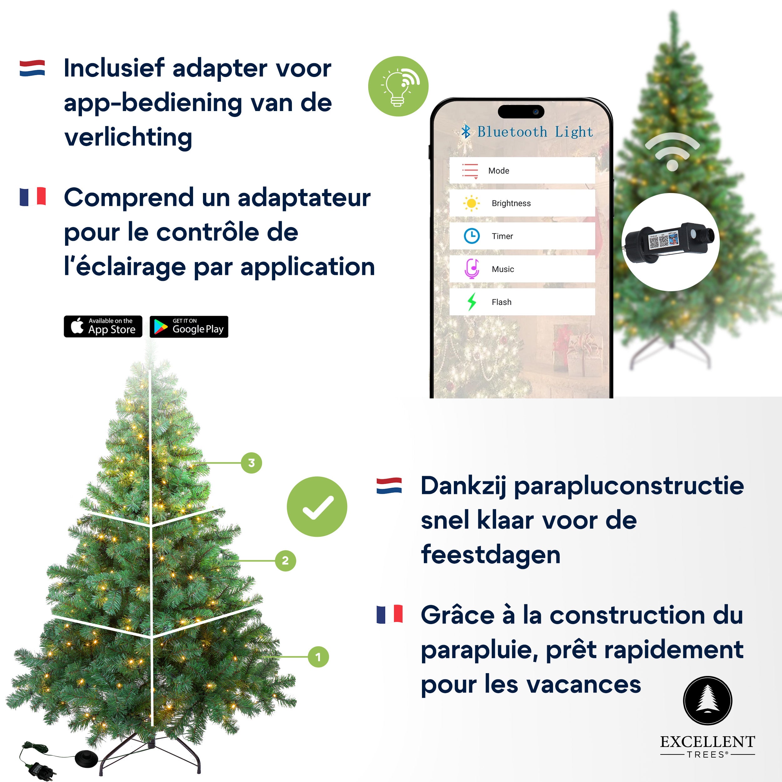Excellent Trees® Kerstboom LED Stavanger Green 210 cm met verlichting - nu met Opbergtas t.w.v. € 27.95