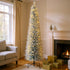 Homcom Kerstboom met Sneeuw met LED Verlichting Ø57 - 210 cm - Metalen voet