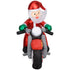 Kerstman op de motor met LED Verlichting Opblaasbaar - Weerbestendig 180x95x170 cm