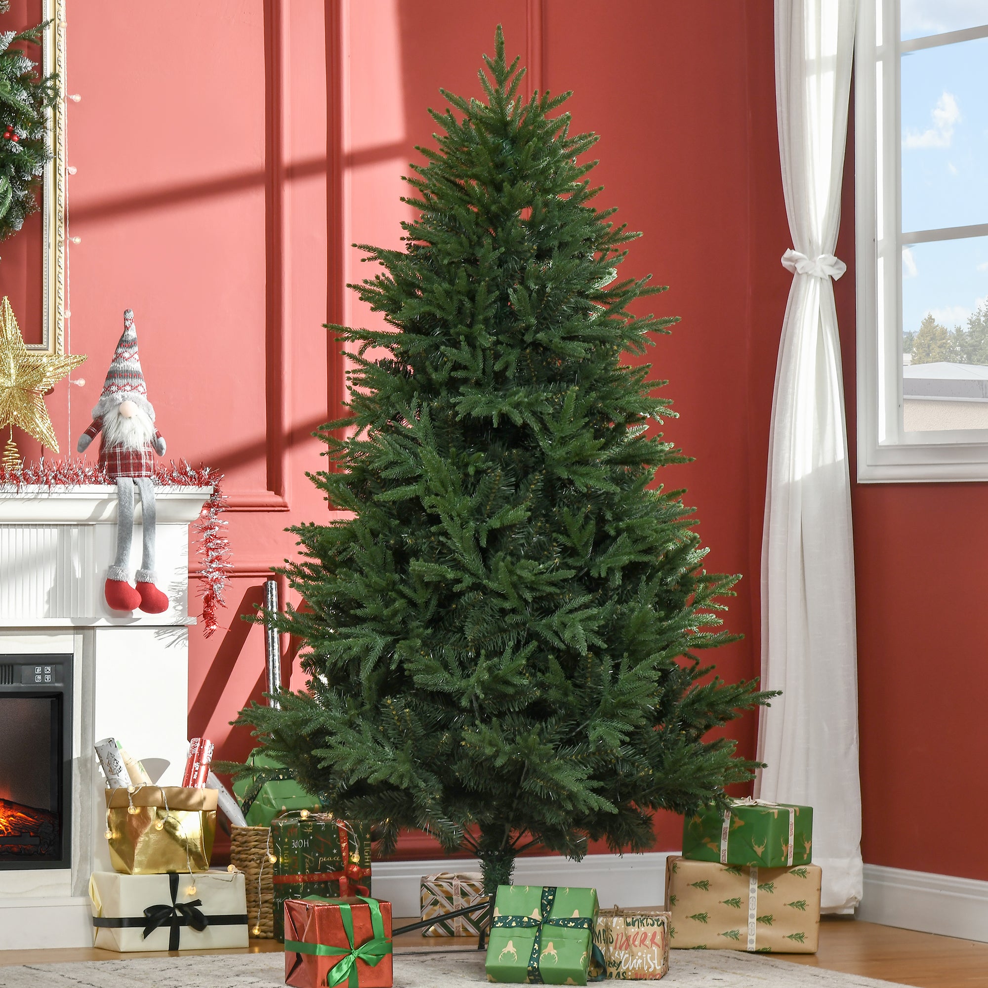 Homcom Kerstboom Realistisch Uiterlijk - Snelle Montage 114 x 180 cm - Groen