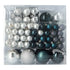 4seasonz® Kunststof Kerstballen set 120 ballen plastic - Zilver/Donkerblauw