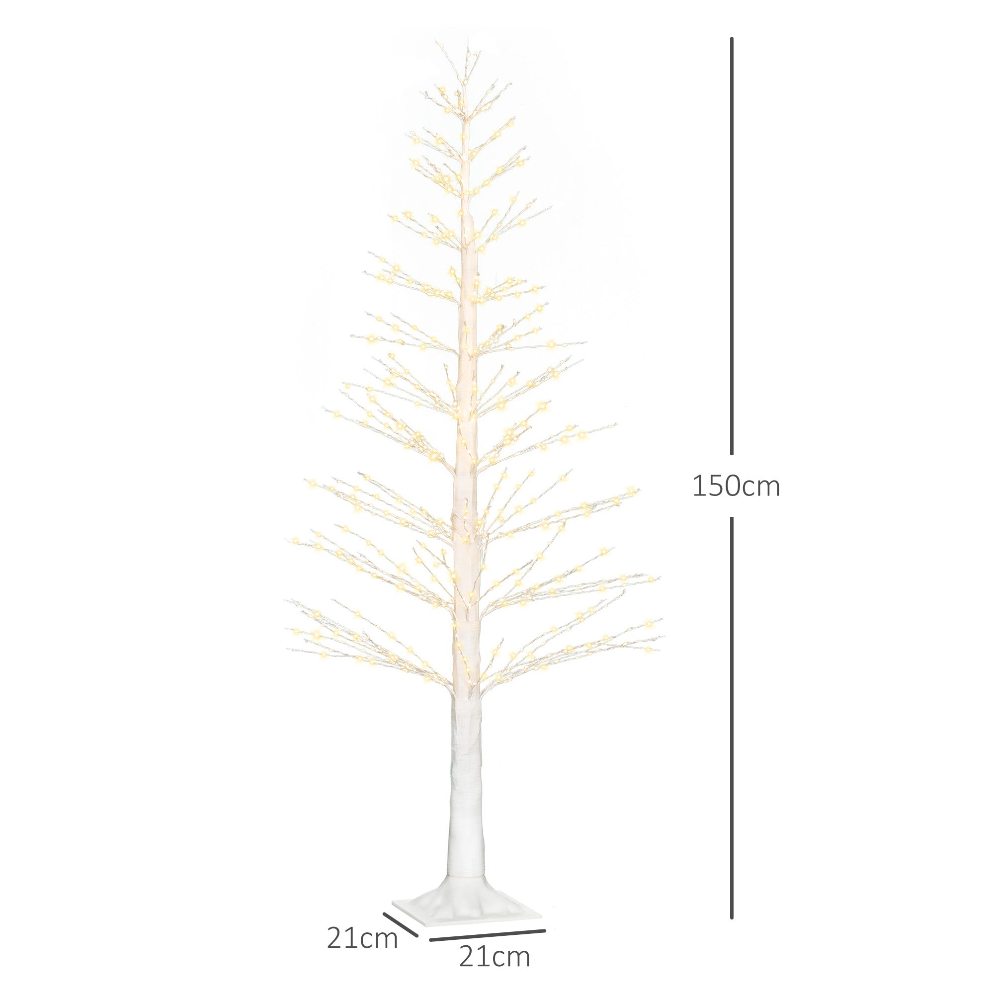 Homcom Kunstkerstboom abstract met LED-verlichting - 150 cm hoog - Wit