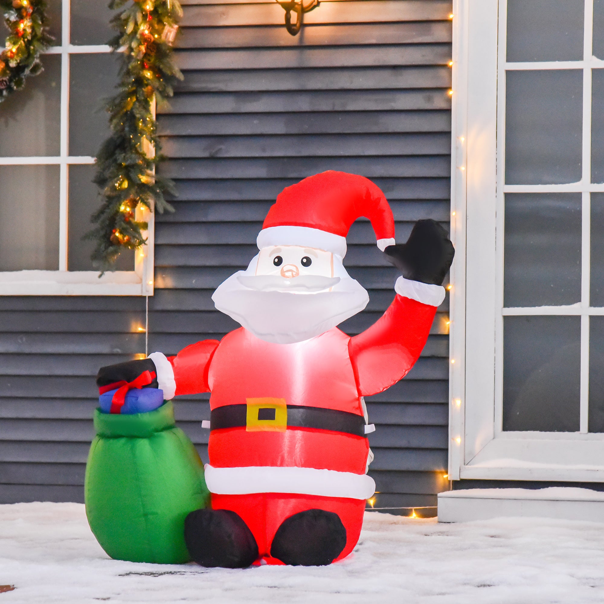 4goodz Opblaasbare Kerstman met LED Verlichting voor buiten 120 cm