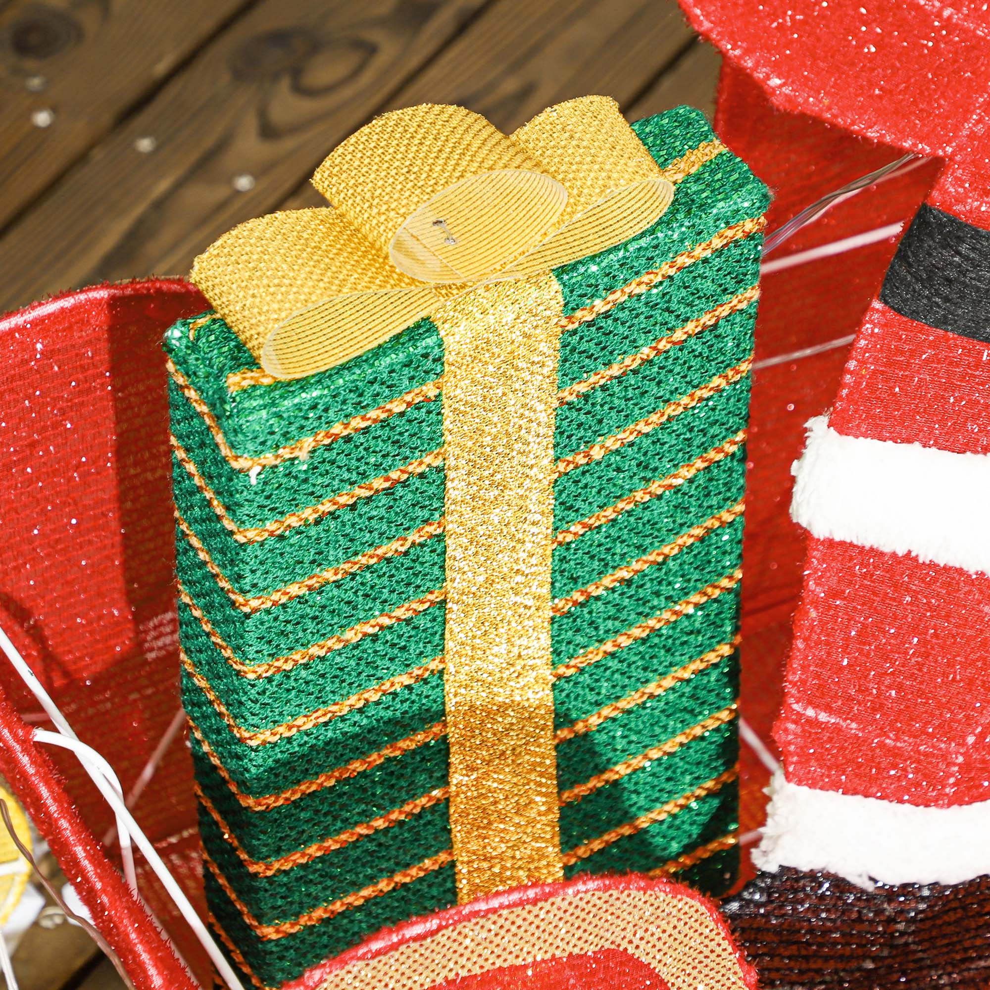 4goodz Verlichte Kerstman op Slee met Rendier - LED-verlichting