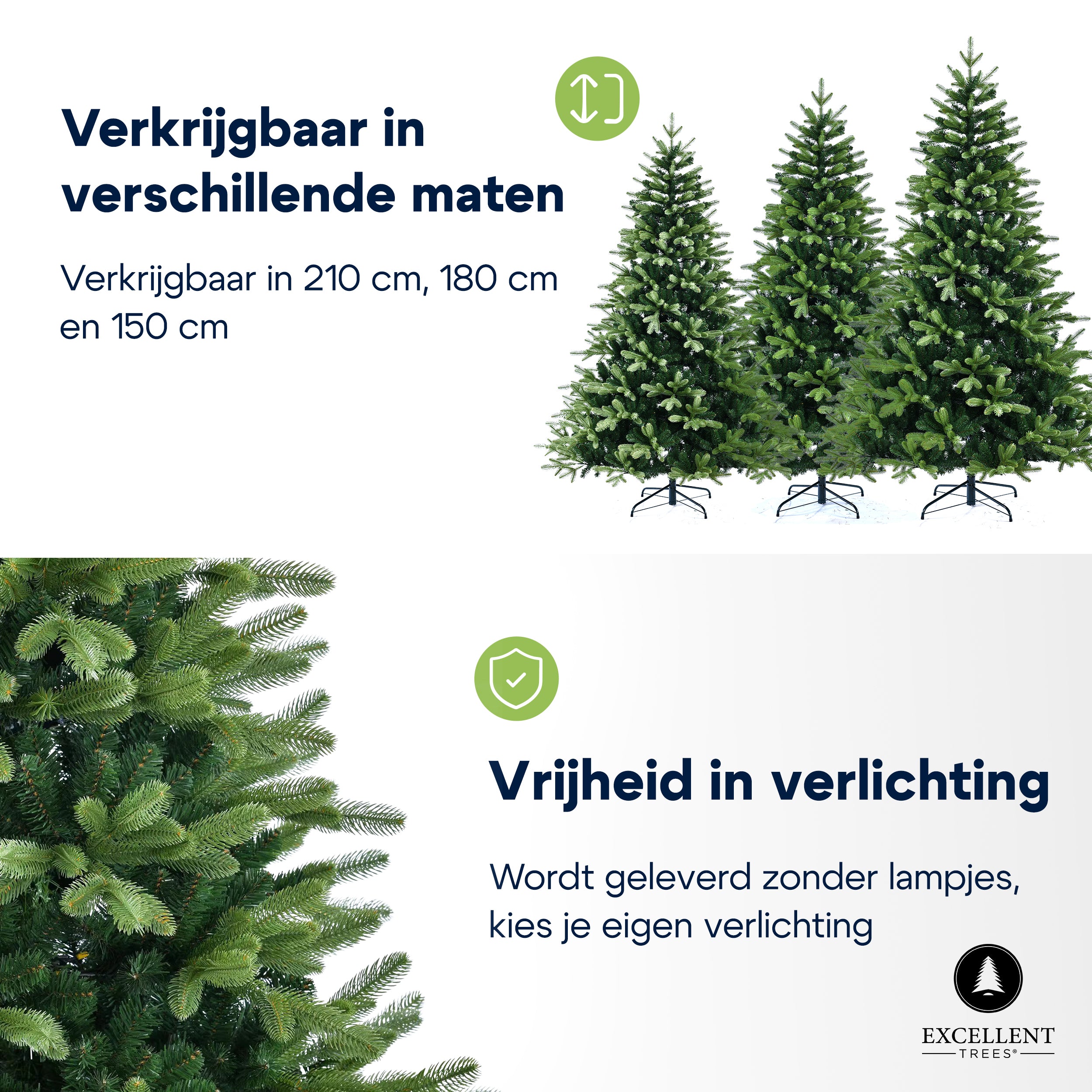 Kerstboom Excellent Trees® Hallvik 180 cm - PE+PVC uitvoering ⌀115cm - ↕180cm