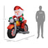 Kerstman op de motor met LED Verlichting Opblaasbaar - Weerbestendig 180x95x170 cm