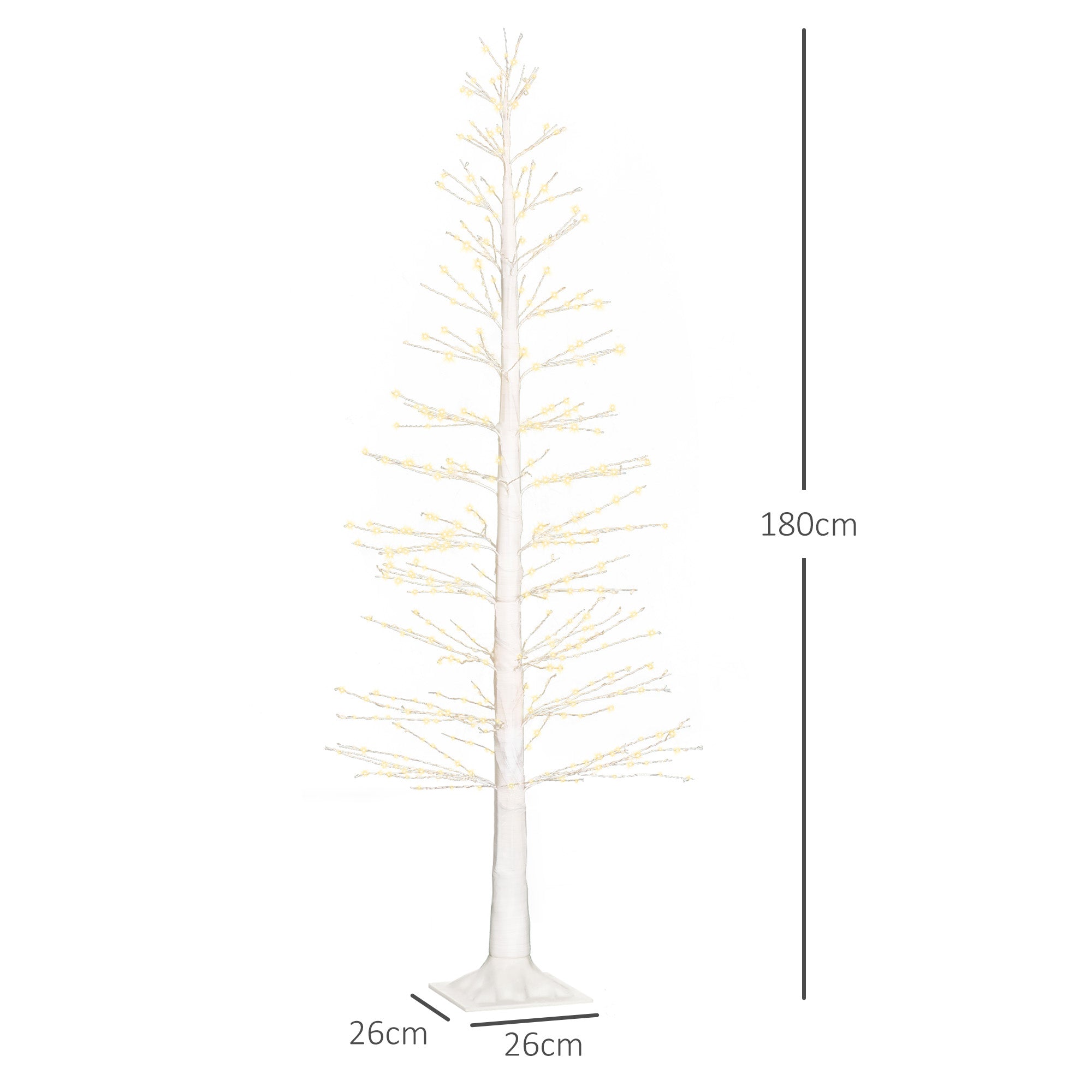 Homcom Kunstkerstboom abstract met LED-verlichting - 180 cm hoog - Wit