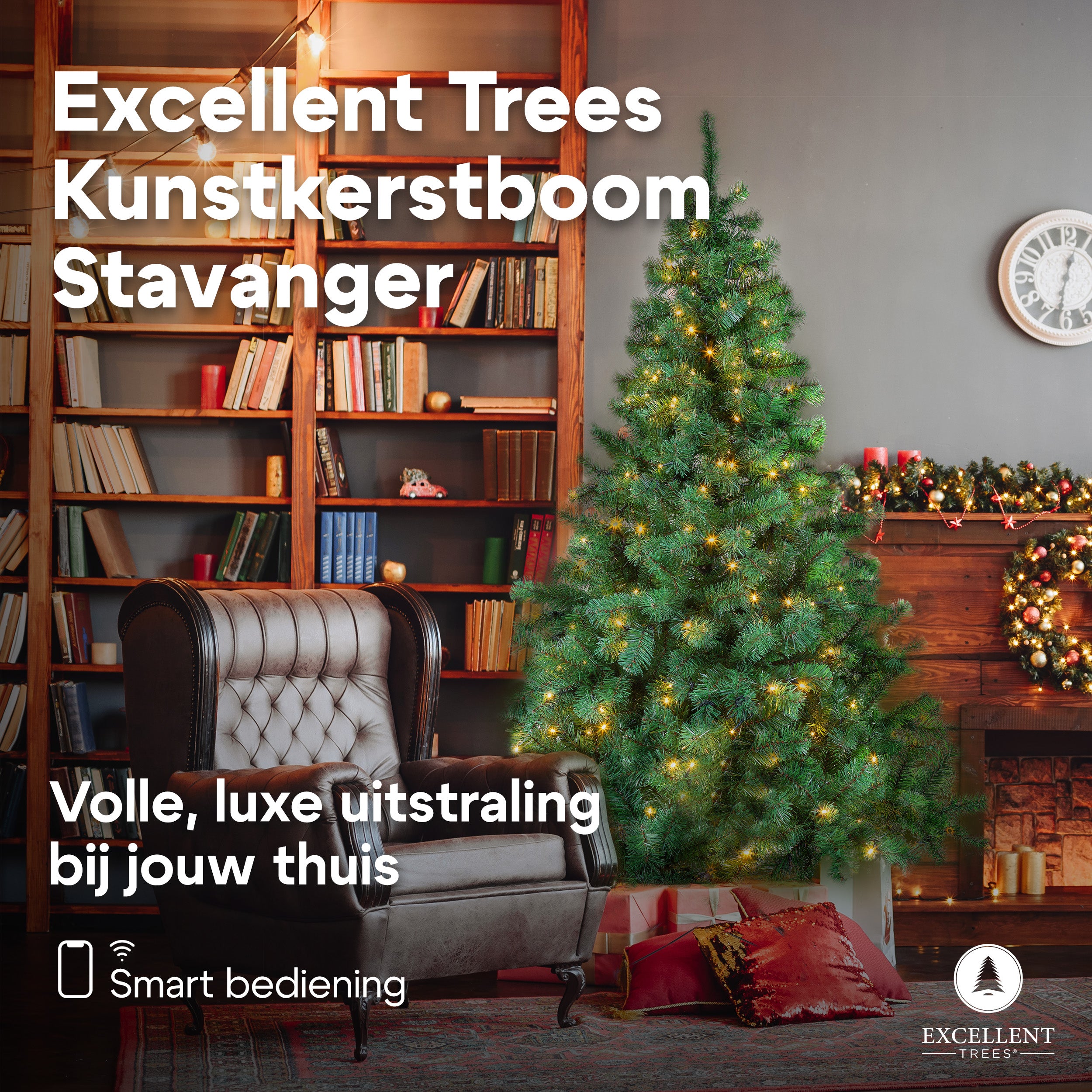 Kerstboom Excellent Trees® LED Stavanger 300 cm met 850 LED Lampjes Kerstboom - ⌀170cm - ↕300cm