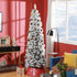 4goodz Kunstkerstboom Slank met Sneeuw 210cm - groen/wit