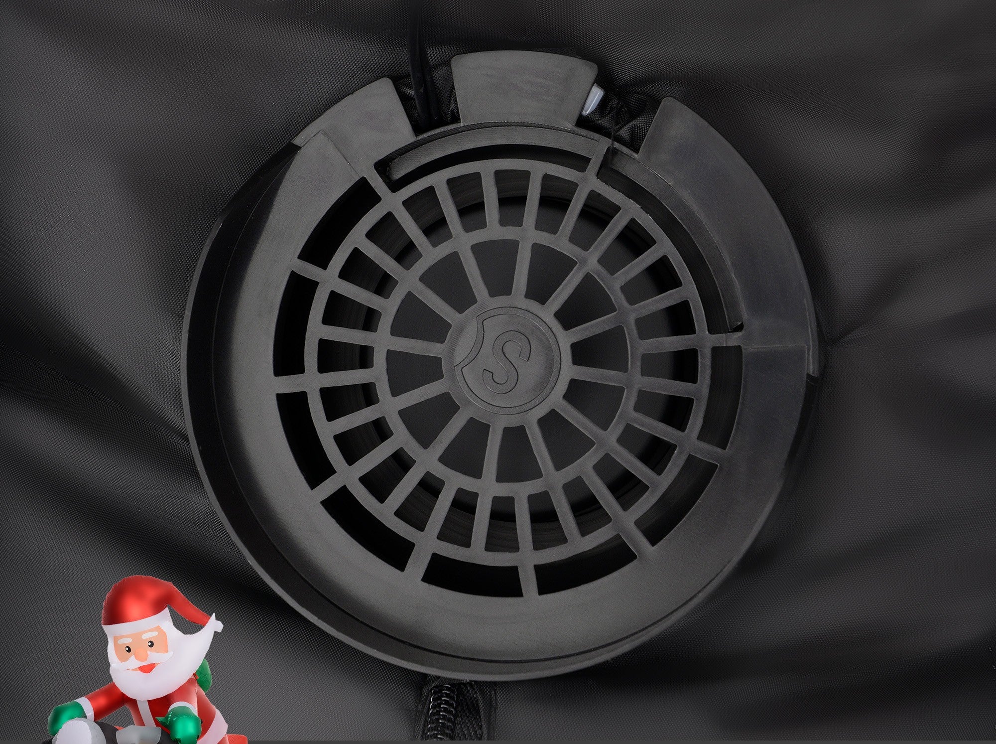 Kerstman op de motor met LED Verlichting Opblaasbaar - Weerbestendig 180x95x170 cm