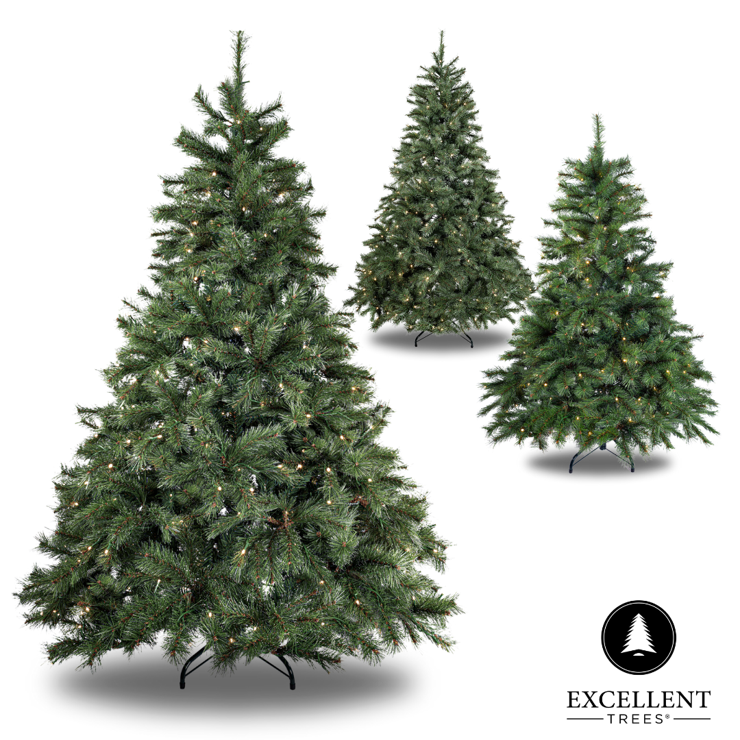 Excellent Trees® Elverum Frosted 150 cm Kerstboom met Verlichting  - ⌀110cm - ↕150cm