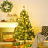 Homcom Kunstkerstboom Kant-en-Klaar met Decoratie en Verlichting 150 cm