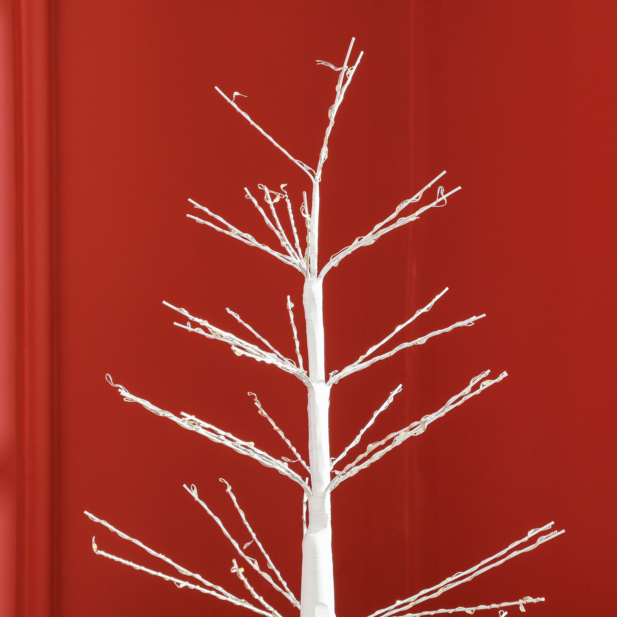 Homcom Kunstkerstboom abstract met LED-verlichting - 150 cm hoog - Wit