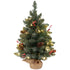 Mini Kerstboom met LED verlichting, 60 cm, dennenappels en bessen