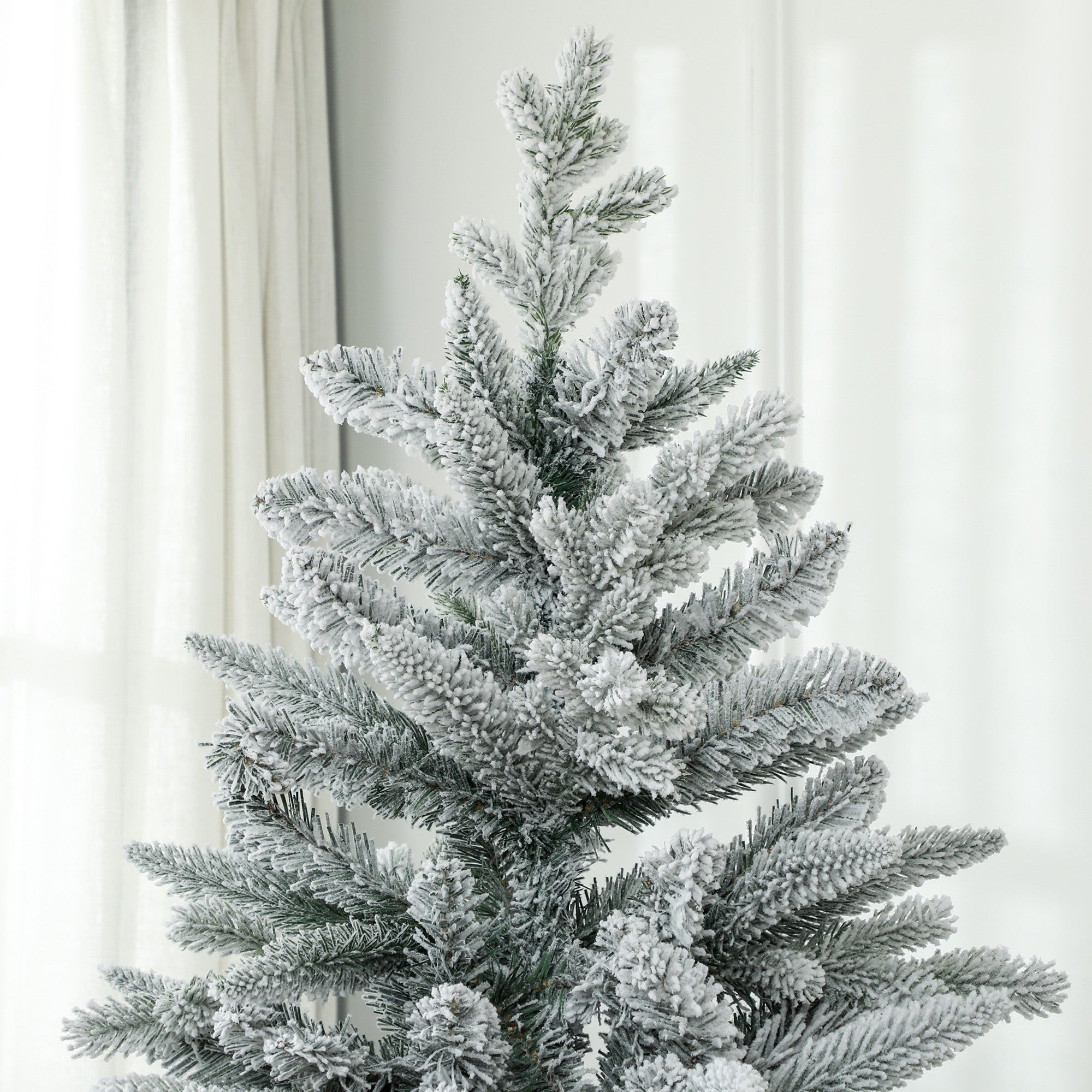 Homcom Kerstboom 180 cm met Sneeuw - Metalen standaard - Wit