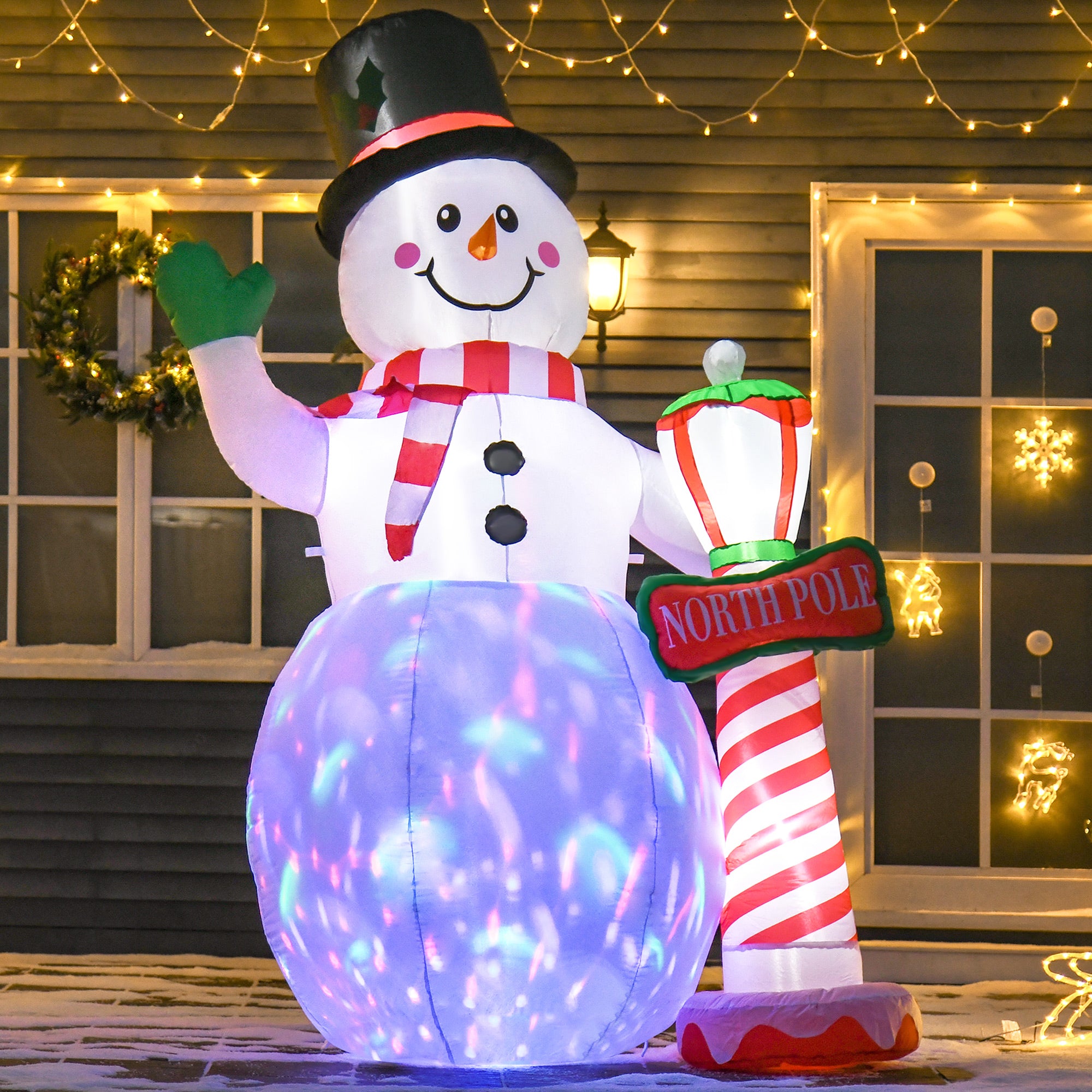Homcom Opblaasbare Sneeuwpop 240 cm met LED-verlichting