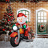 Kerstman op de motor met LED Verlichting Opblaasbaar - Weerbestendig 180x95x170 cm