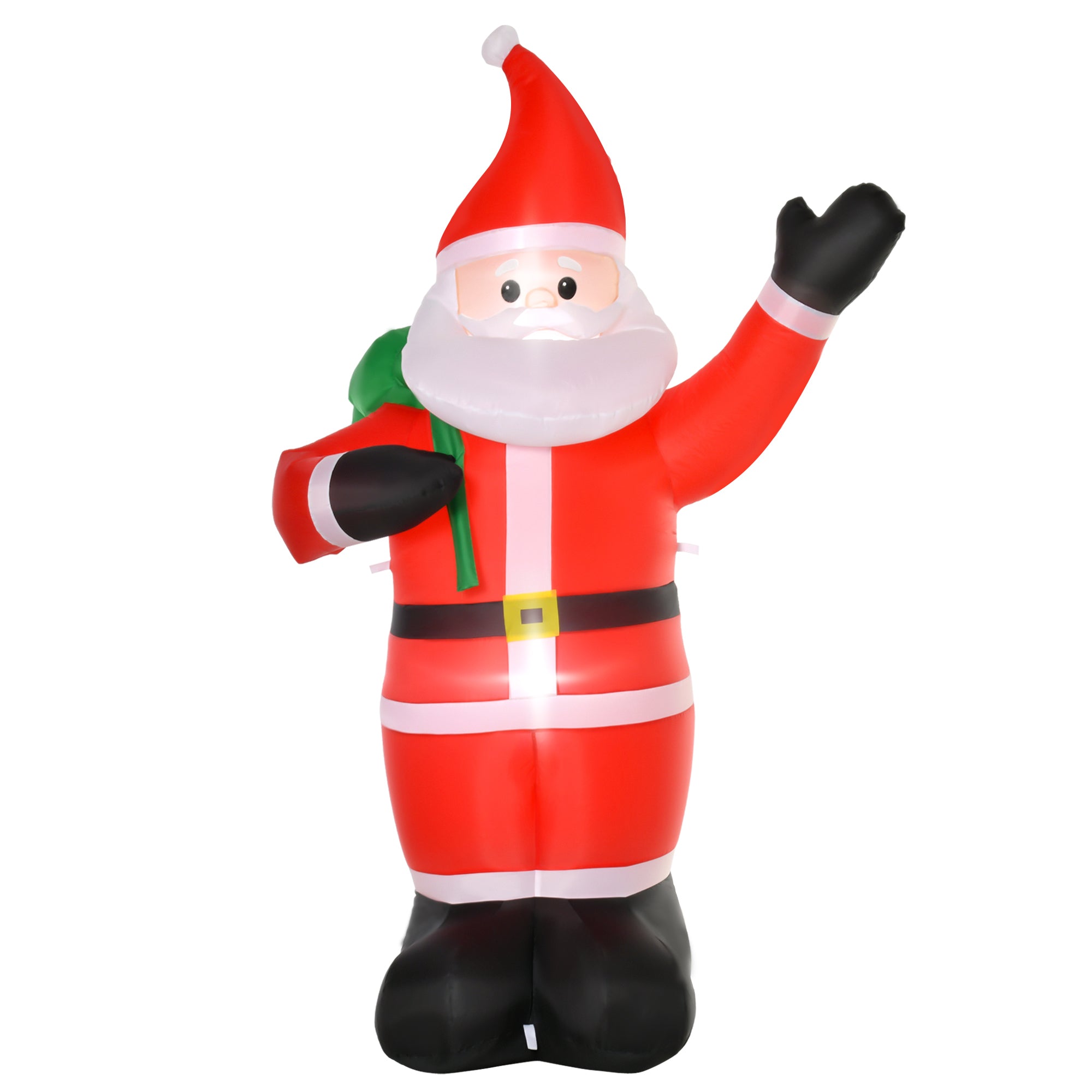 Homcom Santa Claus 240 cm hoog met LED-verlichting Opblaasbaar