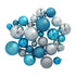 4seasonz® Kerstballen set 130 ballen - Kunststof piek en parelsnoer - Blauw/Zilver