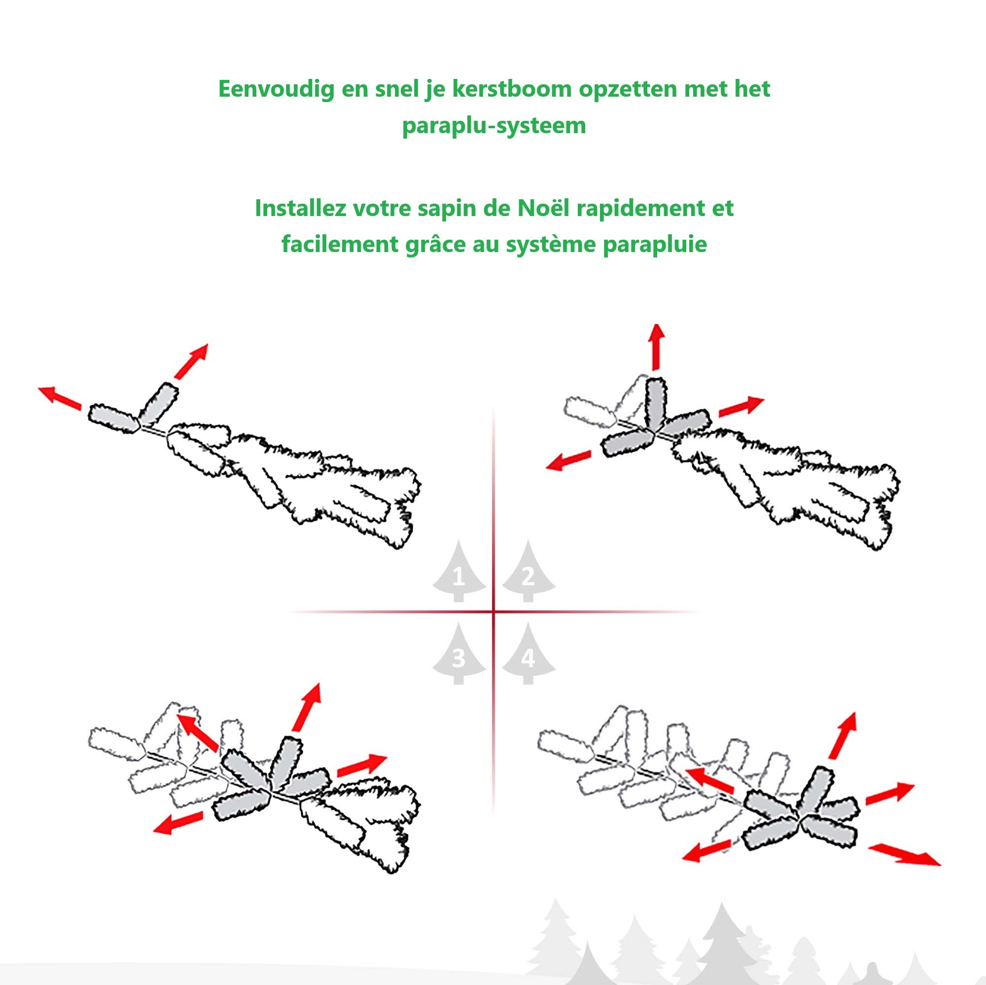 Homcom Kerstboom 180 cm met Sneeuw - Metalen standaard - Wit