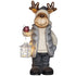Homcom Kerstdecoratie, rendier met lantaarn, LED, werkt op batterijen, 25,5 x 19,5 x 52 cm
