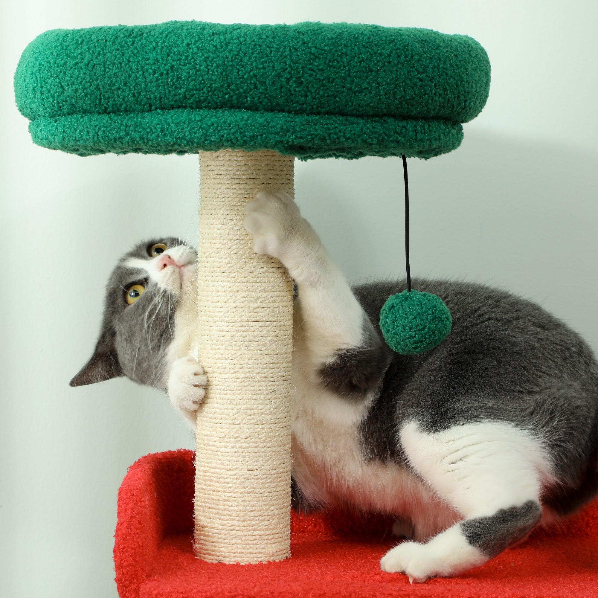 4goodz Katten Krabpaal in Kerst sfeer met kattenhuis springplatforms