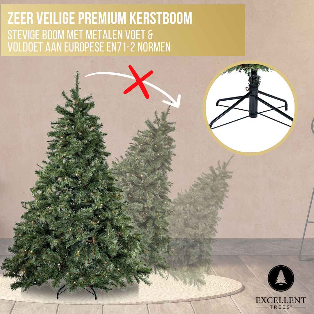 Excellent Trees® Elverum Frosted 180 cm Kerstboom met Verlichting - ⌀125cm - ↕180cm