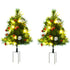 4goodz Set van 2x Mini Kerstboom met LED-verlichting en Decoratie 57 cm